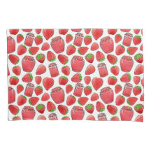 Taie d'oreiller colorée de fraises et de