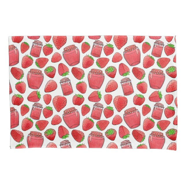 Taie d'oreiller colorée de fraises et de (devant)