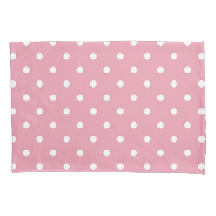 Taie d'oreiller de point de polka de rose rose