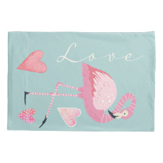 Taie d'oreiller Flamant Rose Amour