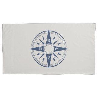 Taie d'oreiller nautique de boussole grande