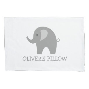 Taie d'oreiller personnalisée éléphant gris pour c