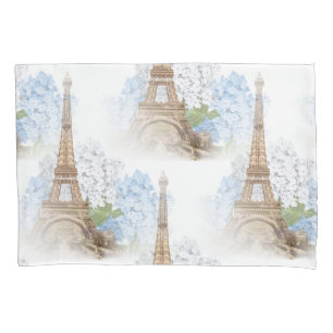 Taie d'oreiller romantique vintage d'hortensia de
