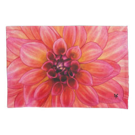 Taie d'oreiller rose de dahlia