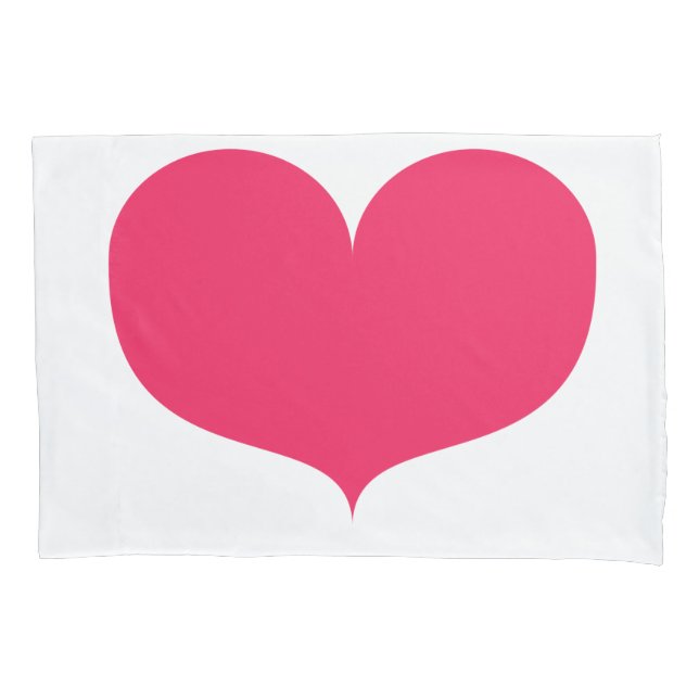 Taie d'oreiller simple de grand coeur rose (devant)