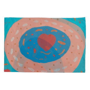 Taie d'oreiller simple Love Circles, taille standa