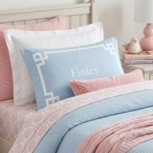 Taie d'oreiller standard à monogramme à clé grecqu