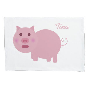 Taies d'oreiller roses personnalisées de porc