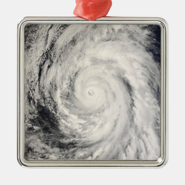 Taifun Rammasun im philippinischen Meer Silbernes Ornament (Vorne)