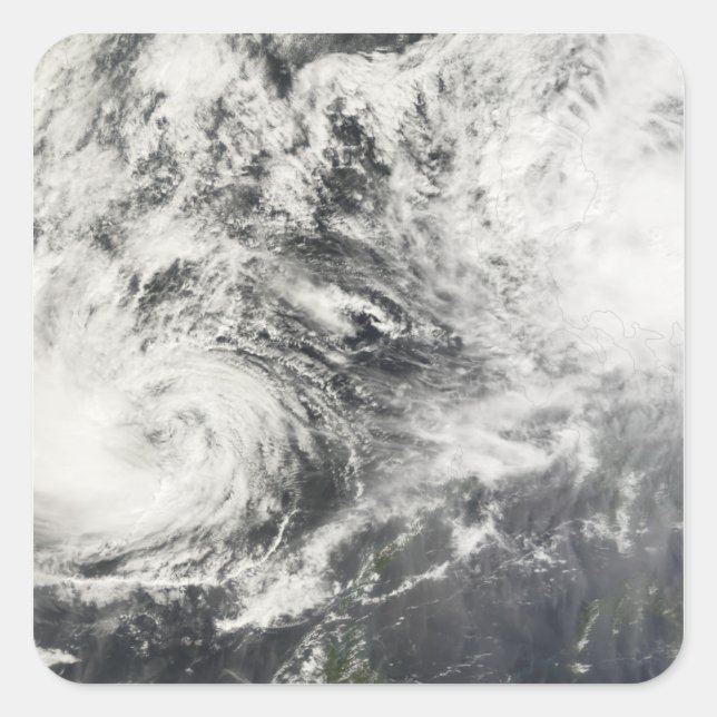 Taifune Mitag und Hagibis Quadratischer Aufkleber (Vorderseite)