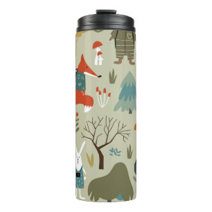 Taiga Wildlife: Vintages Kindermuster Thermosbecher
