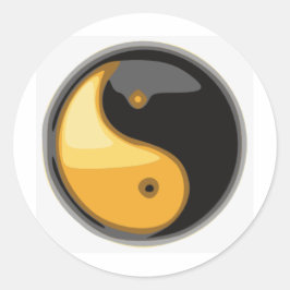 Taijitu_gelb Runder Aufkleber