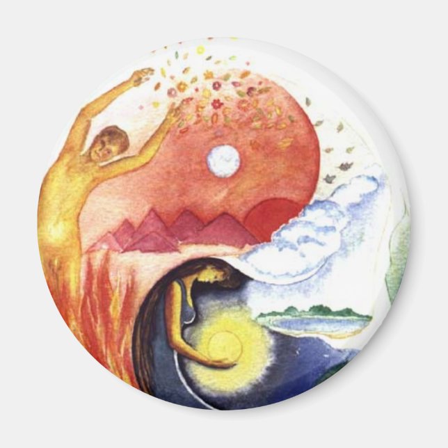 Taijitu veranschaulicht Polarität Magnet (Vorne)