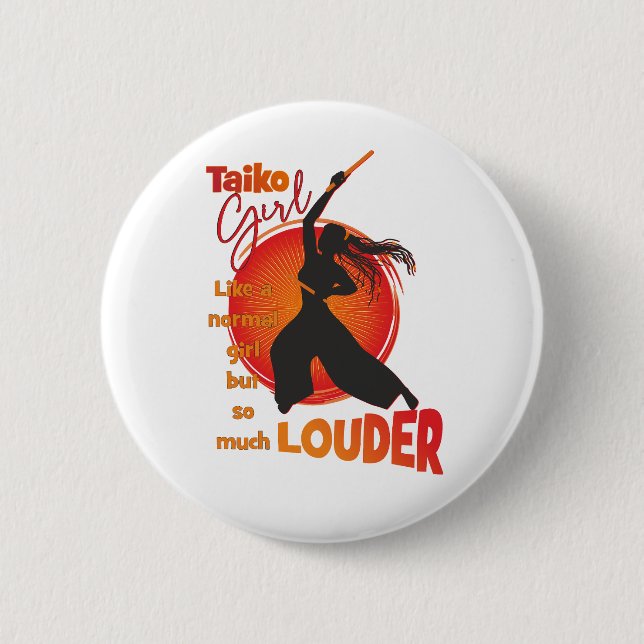 TaikoGirl Loud (dreadlocks) Button (Vorderseite)