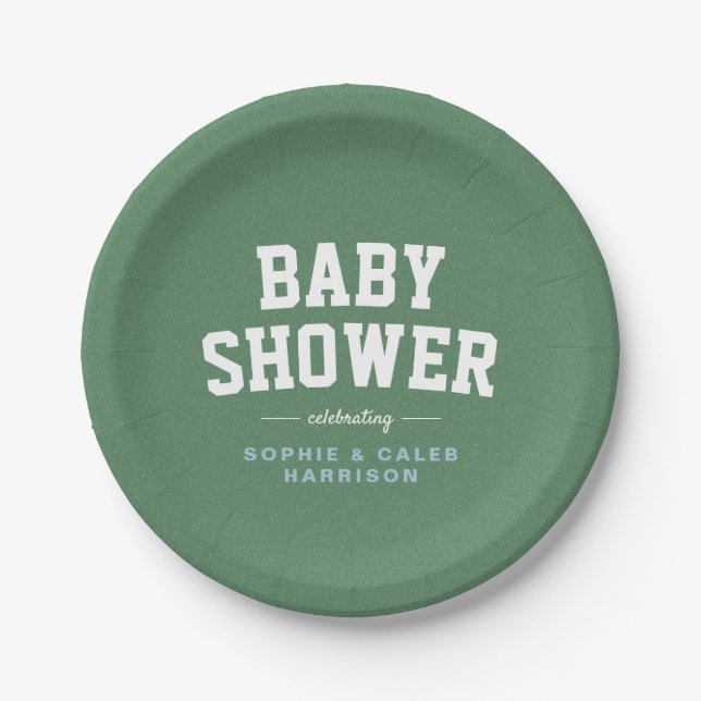 Tailgate Baby Dusche Blau-Thema Pappteller (Vorderseite)