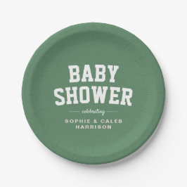 Tailgate Baby Dusche Spaß rosa Fußball Thema Pappteller