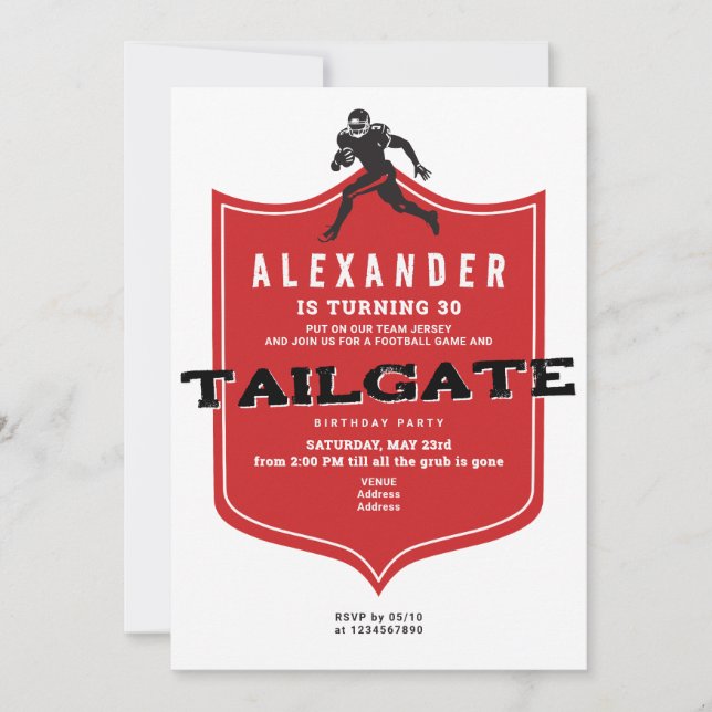 Tailgate Friends Football Grill & Chill Birthday Einladung (Vorderseite)