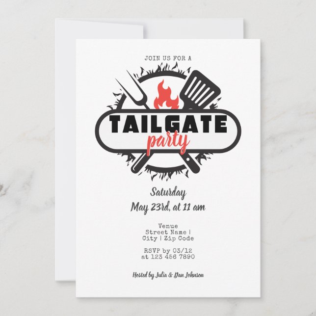 Tailgate Friendsgiving GRILLEN Grill & Chill Party Einladung (Vorderseite)