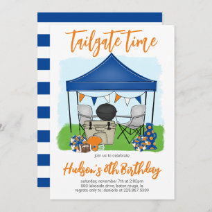 Tailgate Heure Football Anniversaire Invitation