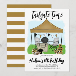 Tailgate Heure Football Anniversaire Invitation