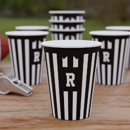 Tailgate Party Football Schiedsrichterband Stripes Pappbecher