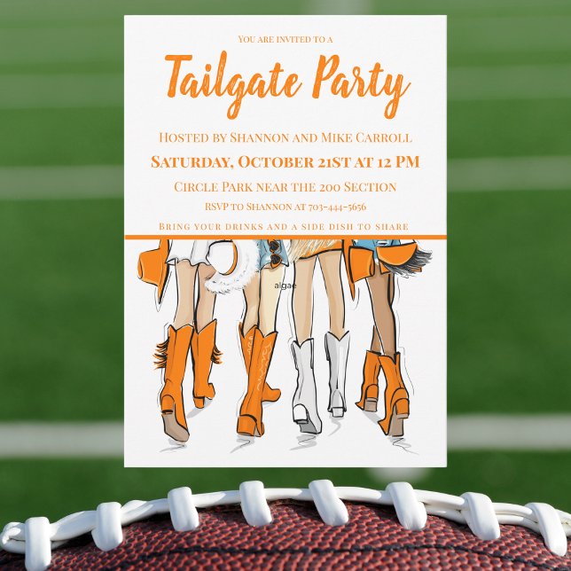 Tailgate Party Tennessee Ladys Cowboy Boots Einladung (Von Creator hochgeladen)