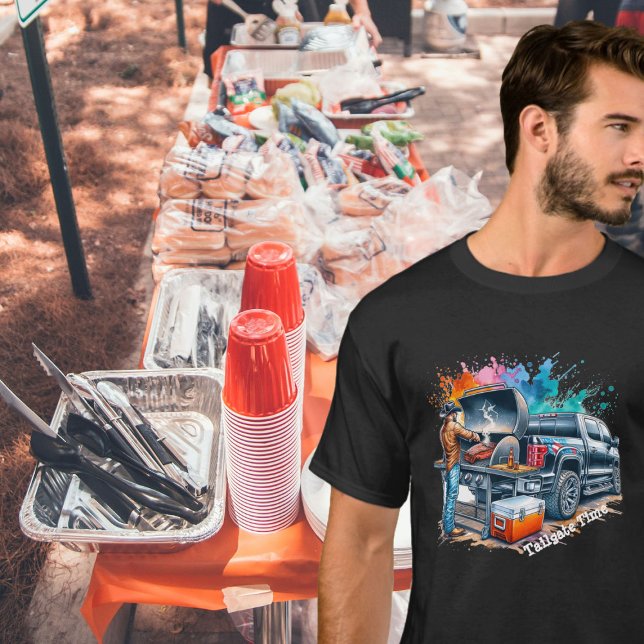 Tailgate Time Cowboy Cooking auf GRILLEN Pit T-Shirt (Von Creator hochgeladen)