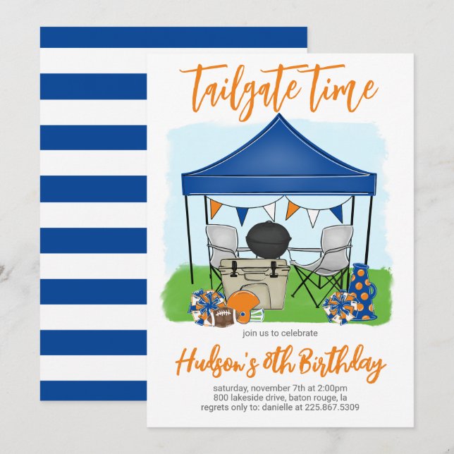 Tailgate Time Football Einladung zum Geburtstag (Vorne/Hinten)