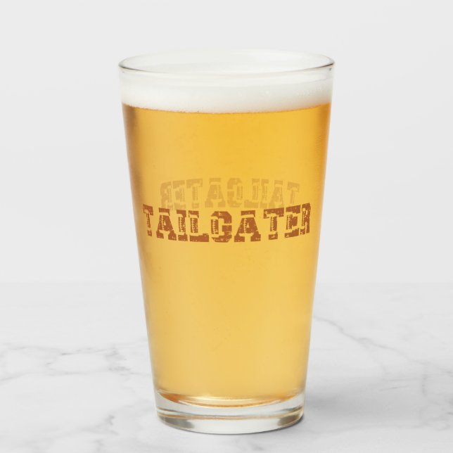 Tailgater Football Typografie Glas (Rückseite (gefüllt))