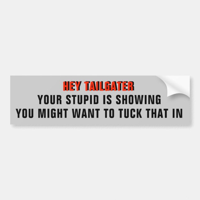 Tailgater , Ihr Dummkopf zeigt Autoaufkleber (Vorne)