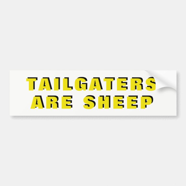 Tailgaters sind Schaf-gelbes und schwarzes breites Autoaufkleber (Vorne)