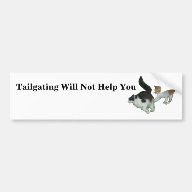 Tailging ne vous aidera pas Chats Bumper Sticker (Devant)