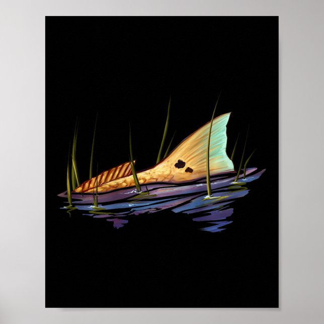 Tailing Redfish Red Drum Fish Shirt Redfish Tail  Poster (Vorne)