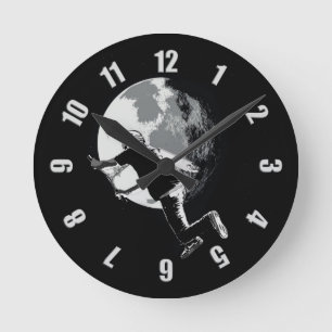 Tailing the Moon - Tail-whip Scooter Stunt Runde Wanduhr