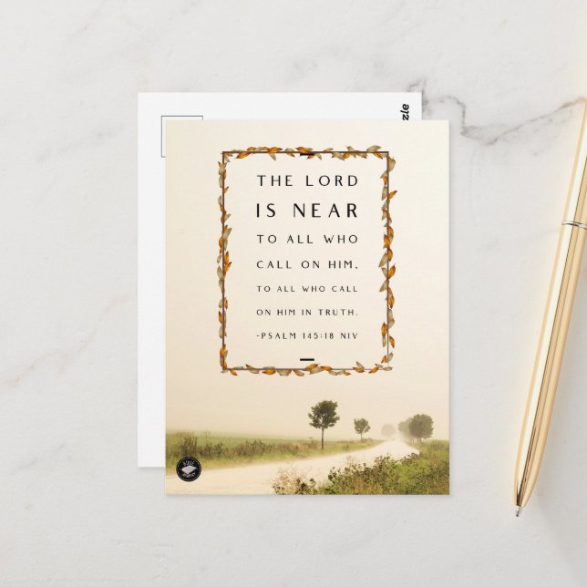 Taille carte postale - Carte de verset biblique mé (Devant/Arrière en situation)