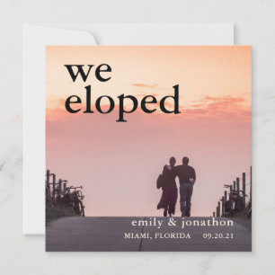 TAILLE MINI   Nous Avons Elopé Le Faire-part Photo