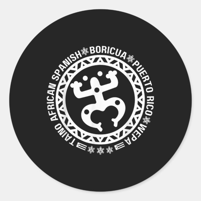 Taino African Spanish Coqui Puerto Rico Boricua Ta Runder Aufkleber (Vorderseite)