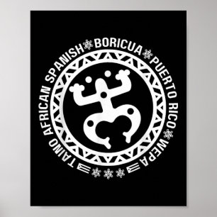 Taino Afrikanisch Spanisch Coqui Puerto Rico Boric Poster