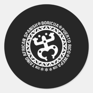 Taino Afrikanisch Spanisch Coqui Puerto Rico Boric Runder Aufkleber