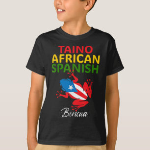 Taino Afrikanisch Spanisch Coqui Puerto Rico Flagg T-Shirt