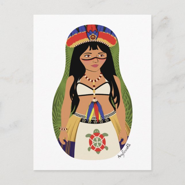 Taíno de Boriken, carte postale Matryoshka portori (Devant)