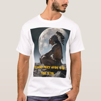 Taino Indianer auf dem Mond, die die Erde betracht T-Shirt