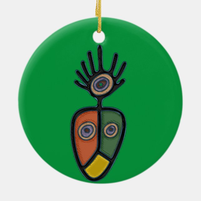 Taino Symbol Circle Ornament (Hinten)