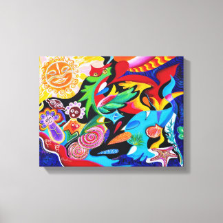 Taino und Vejigantes - Kunst von Galina Leinwanddruck