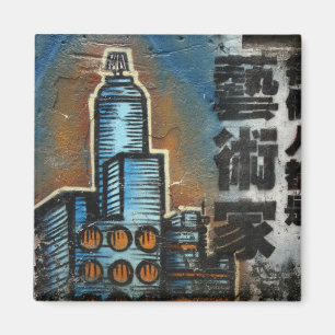 Taipeh-Stadt-Graffiti, Taipeh, Taiwan Magnet