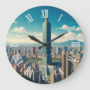 Taipei 101 Taiwan Große Wanduhr