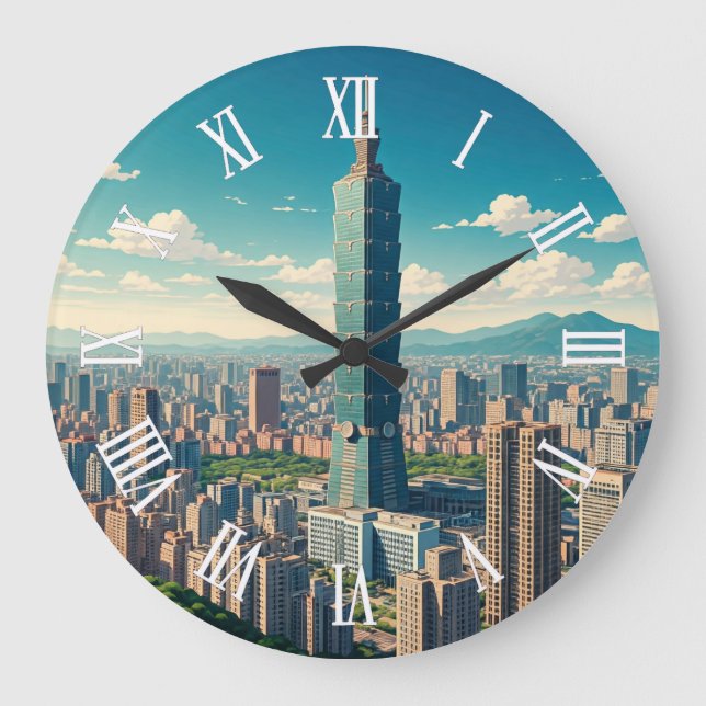 Taipei 101 Taiwan Große Wanduhr (Vorderseite)
