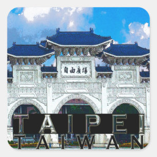 Taipei Quadratischer Aufkleber