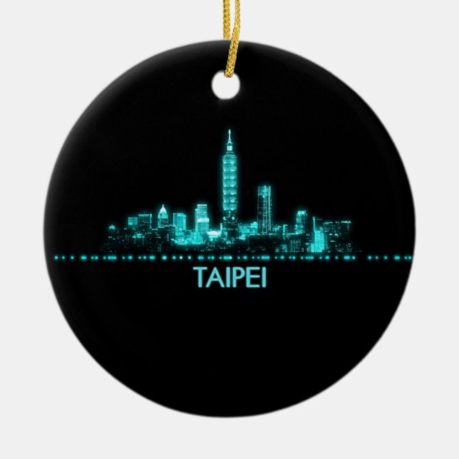 Taipei Skyline Keramik Ornament (Vorne)