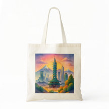 Taipei Stadt Taiwan Skyline Wasserfarbe